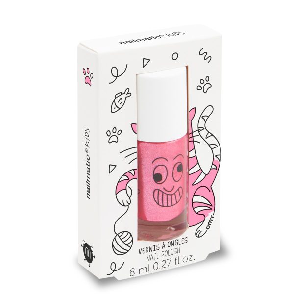 kitty candy pink glitter nail polish
