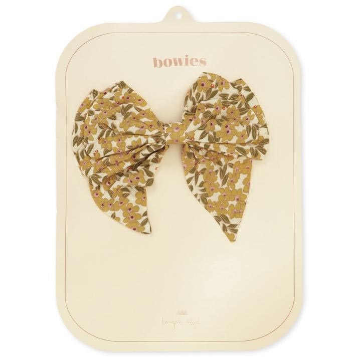 BOWIE_HAIR_CLIP-Accessories-KS2512-WINTER_LEAVES_MUSTARD_720xμ KongesSlojd. Πιαστράκι- Κλιπ με Μεγάλο Φιόγκο winter leaves mustard - Image 1