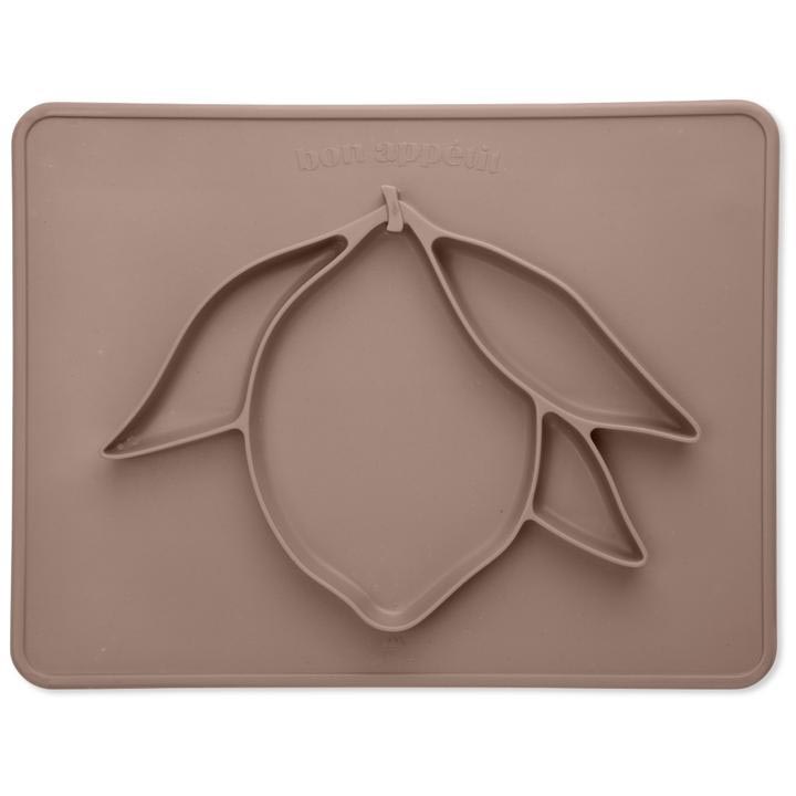 SILICONE_DINNER_BOWL_LEMON-Tableware-KS2619-BARK_720xμ Konges Slojd. Σουπλά - πιάτο σιλικόνης Lemon/ Bark - Image 1