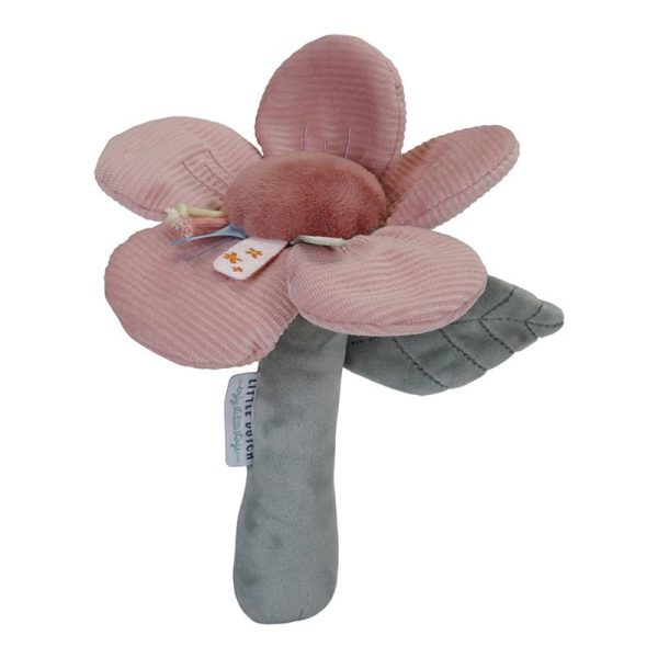0016960 little dutch rattle toy pink flower flowers butterflies 0
