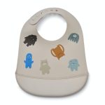 Liewood. Σετ 2 σιλικονούχες σαλιάρες / Tilda Monster - Mist - Image 4