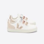 Veja. KIDS V-10 Chromefree Leather Multico White Shiny/ KIDS - Image 2