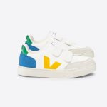 Veja. KIDS V-12 Chromefree Leather White Multico Indigo/ JUNIOR - Image 2