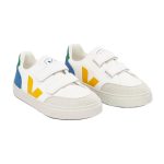 Veja. KIDS V-12 Chromefree Leather White Multico Indigo/ JUNIOR