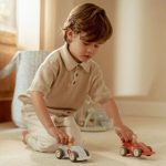 LITTLE DUTCH. Ξύλινα αγωνιστικά αυτοκινητάκια pull-back FSC - Image 2