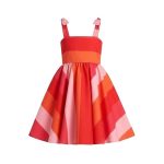 Two in a castle. Scarlet Striped Backless Dress