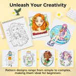 Ohuhu. Coloring Book Portraits of Joy - Image 2