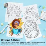 Ohuhu. Coloring Book Portraits of Joy - Image 6