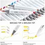 Ohuhu. Alcohol Markers  24 Βασικά Χρώματα Brush & Chisel - Image 2