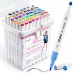 Ohuhu. Alcohol Art Markers 48 χρωμάτων Fine & Chisel