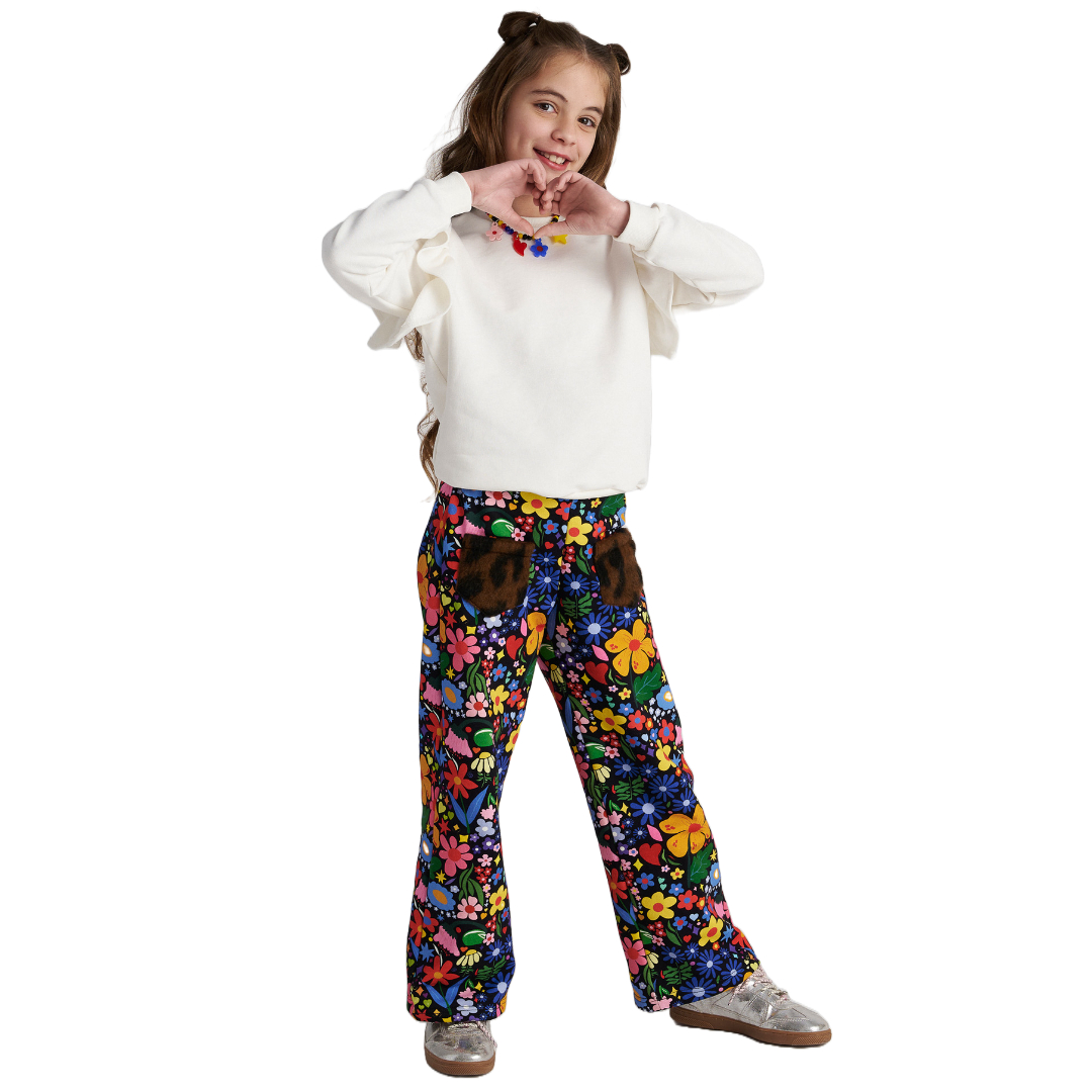 t7646 Two in a castle. Flower Sky Set Top And Pants - Image 1